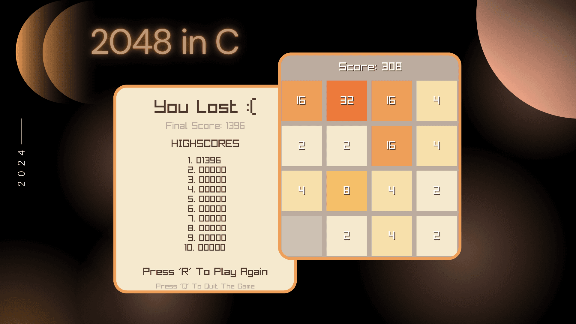 2048 Game Screenshot