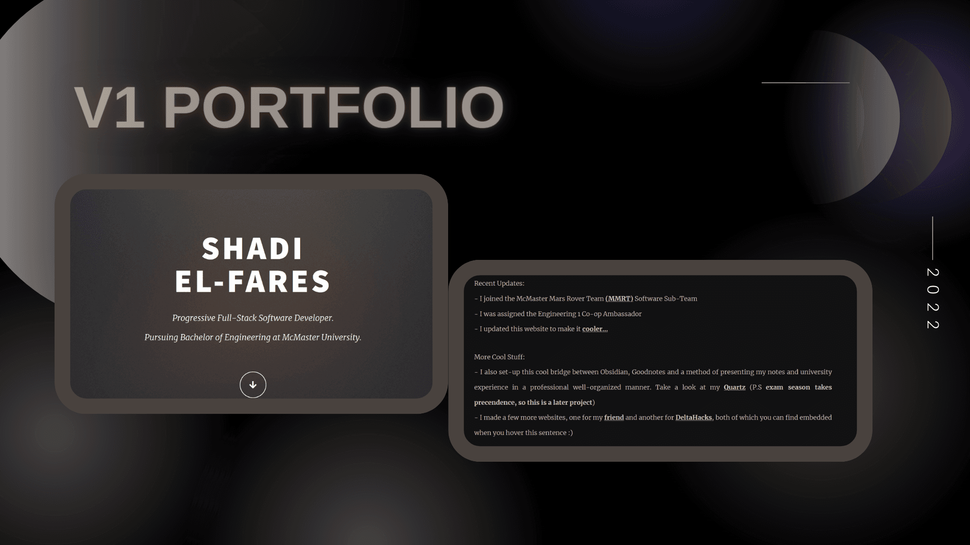 Previous Portfolio Website