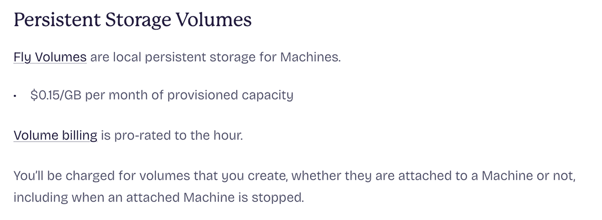 Storage Based Pricing from Fly.io