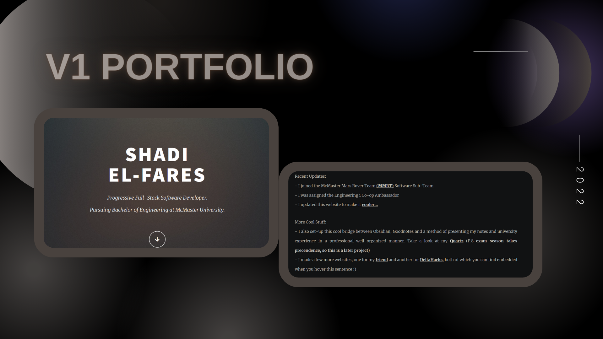 Previous Portfolio Website
